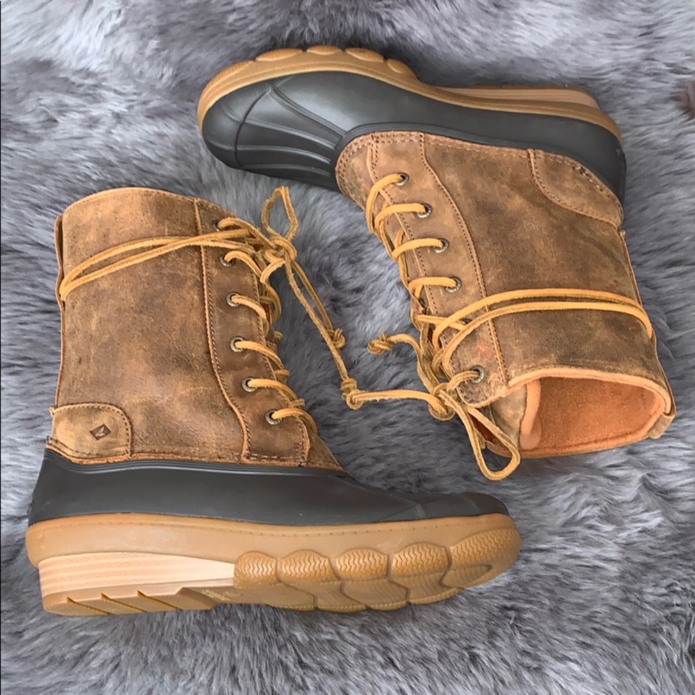 Sperry Saltwater Wedge Reeve Waterproof Boot Sz 8
